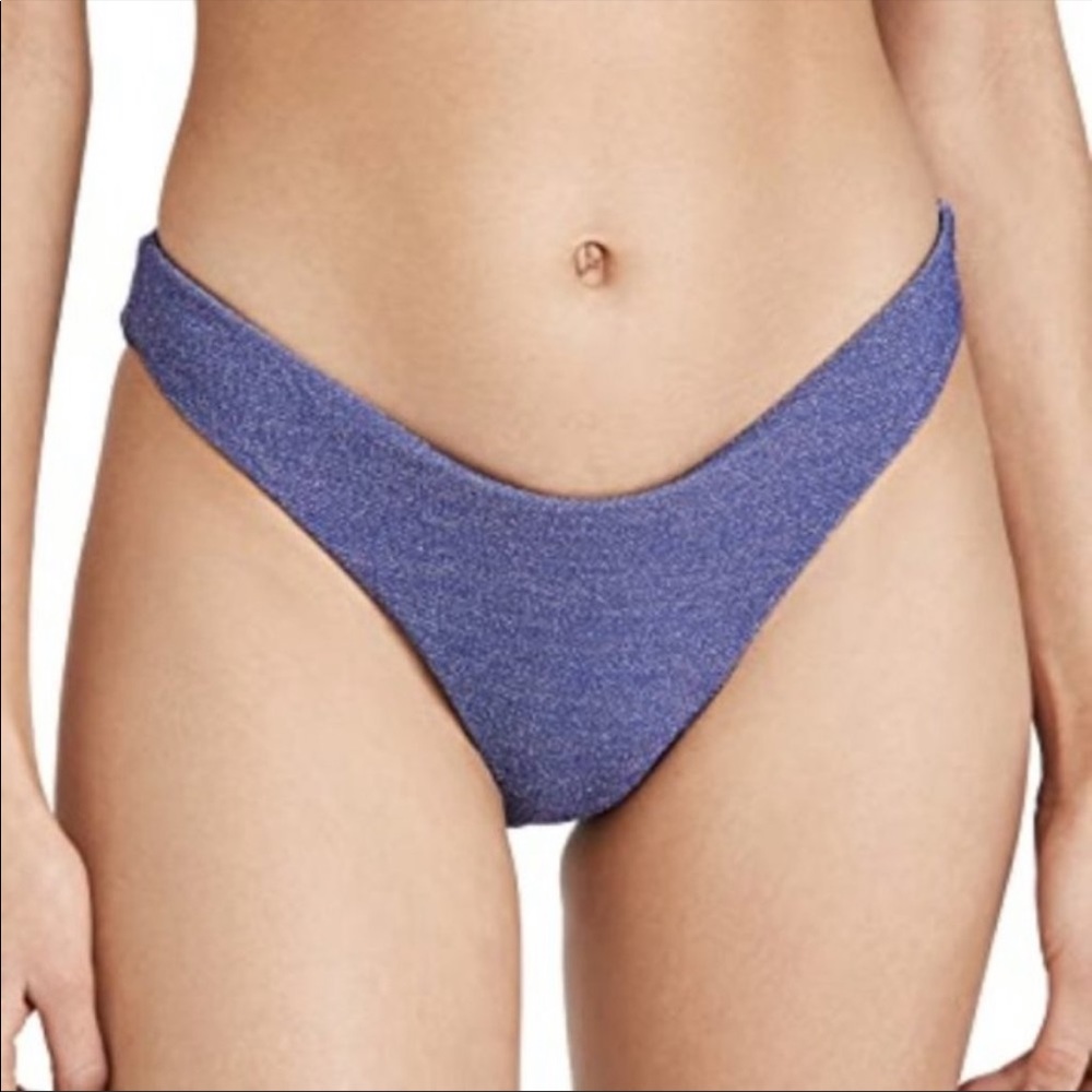 Beach Riot Vanessa High-Cut Metallic Cheeky Bikini Bottom